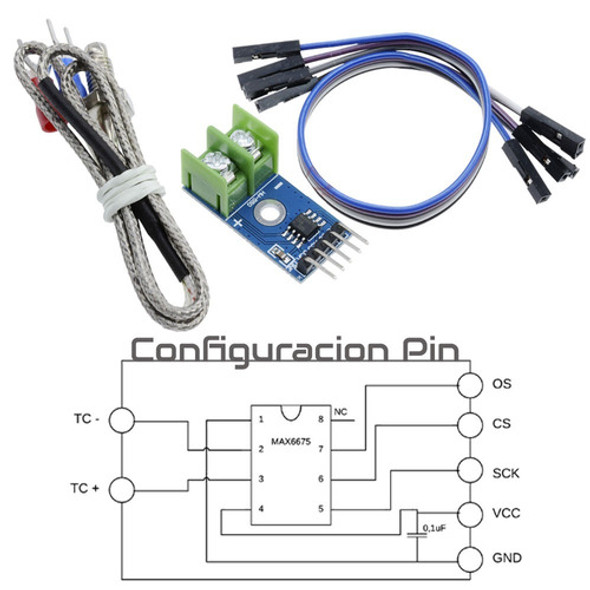Modulo Termometro Max6675 + Termocupla Tipo K 0 A 800°c Spi 1
