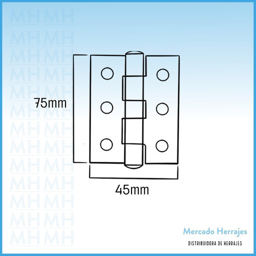 Bisagra Libro 3'' Hierro Bronce Para Puerta Mueble X12 Pares 1