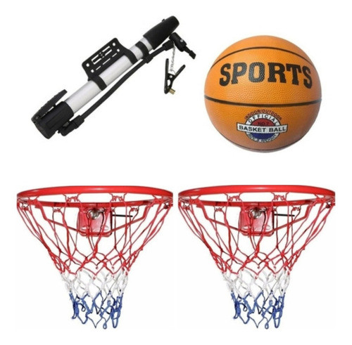 Aro De Basquet X 2 + Pelota De Basquet + Inflador + Envío 0
