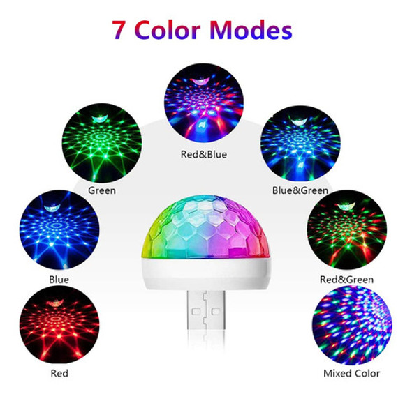 Luz Usb Mini Discoteca, 4 Paquetes, Luces De Fiesta Con Soni 1