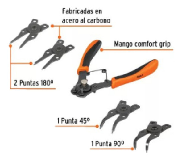 Pinza Para Seeger 4 Cabezas Intercambiables Truper 17355 1