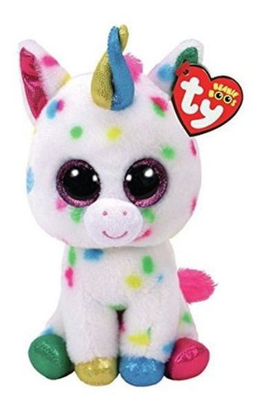 Ty Beanie Boo Harmonie - Unicornio Moteado, Tamaño Regular D 0
