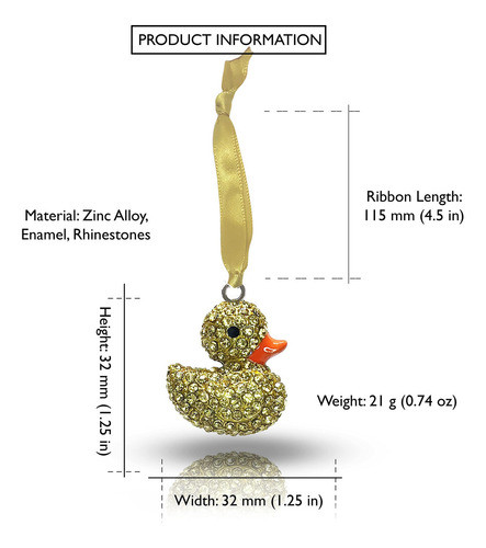 Adorno Navideo De Goma Amarilla Con Diseo De Pato De Pato De 1