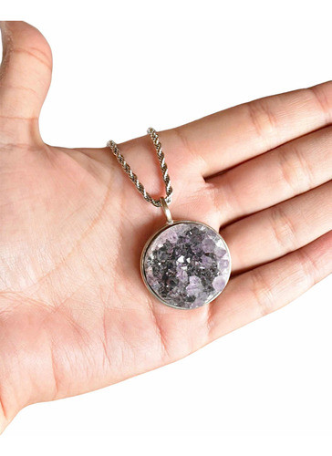 Collar Artesanal Con Amatista, La Piedra De La Paz Interior 0