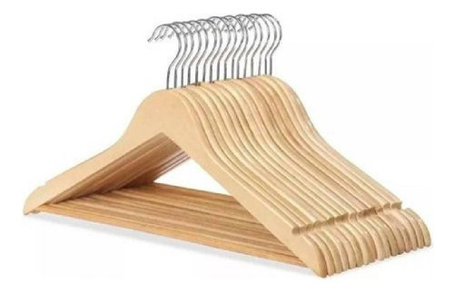 Pack De 50 Perchas De Madera Calidad Premium Super Oferta 0