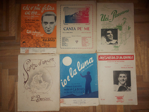 Antiguas Partituras De Música Italiana. Lote De 6. Ian 482 0