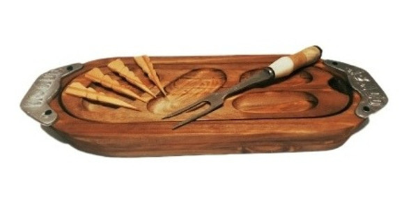 Bandeja Madera Fuente Asado Profunda Batea Tabla Picada 1