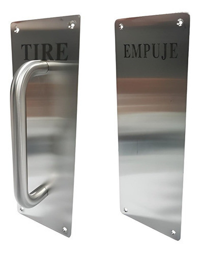 Chapa Tire Empuje C/ Manijon Plaqueta Acero Inoxidable 10x30 0