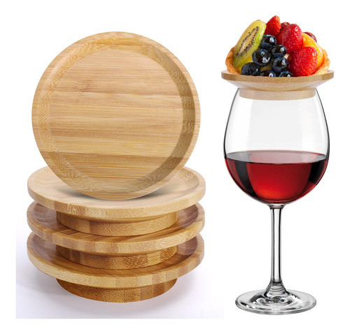Tapas De Madera Para Copas Para Picada Bamboo 1.6in 0