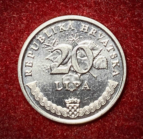 Moneda 20 Lipa Croacia 2007 Km 7 Maslina 1