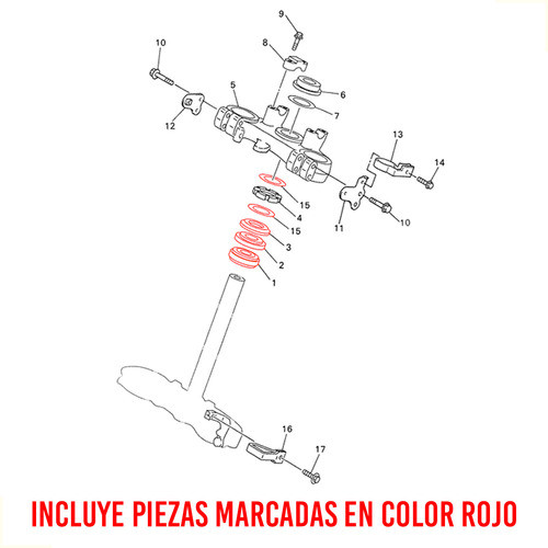 Kit De Rulemanes Direccion Yamaha Yz 450 F 2003-2022 1