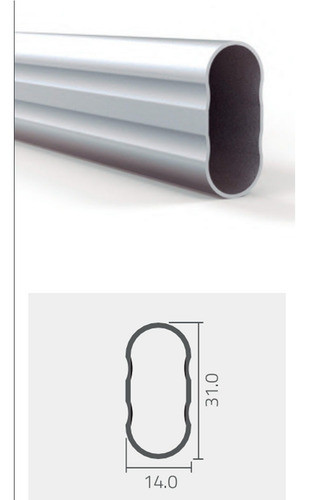 Caño Oval Aluminio  Barral Placard 1.5mts + 2 Soportes Grupo 1