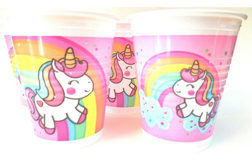 Cotillon Unicornios Arco Iris 10 Niños, Piñata, Cartel,vaso 1