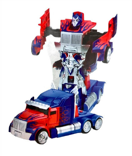 Robot Auto Transformable Camion Azul - Transforma Al Chocar 0