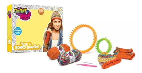 Set Infantil P/ Tejer Gorro Y Guantes Craft And Play + Lana 1