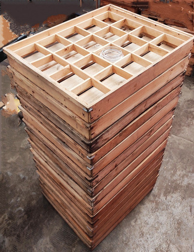 Cajon De Madera Con 20 Divisiones Para Vasos, Bols, Etc Bf 1