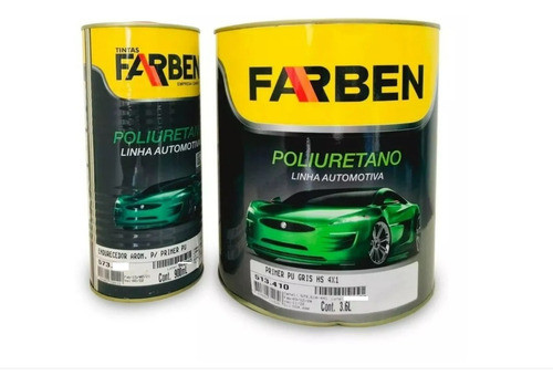 Primer Pu Gris Alto Solido Con Endurecedor Farben X 1.125lt 0