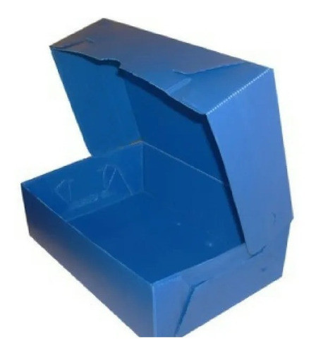 Caja Plastica Oficio X 50 Unidades Azul De Archivo Lomo 12cm 0