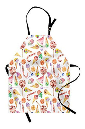 Delantal Colorido Ambesonne, Helado, Pasteles De Caramelo, P 0