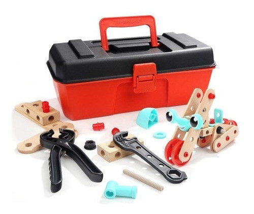 Maletín Valija De Herramientas 53 Piezas Madera Mecano Kit 0