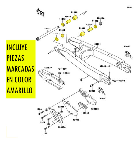 Kit Bujes Reparacion Horquillon Kawasaki Klx 250 R - 300 R 1
