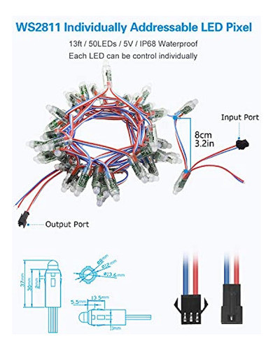 Alitove Ws2811 Píxel De Luz Led Rgb Digital Difuso De 12 Mm 1