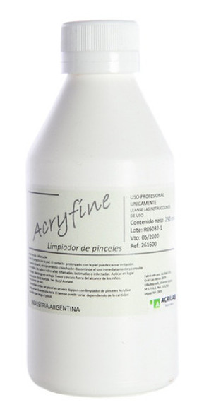 Acryfine Líquido Limpiador Pinceles De Manicuría 250ml Local 0