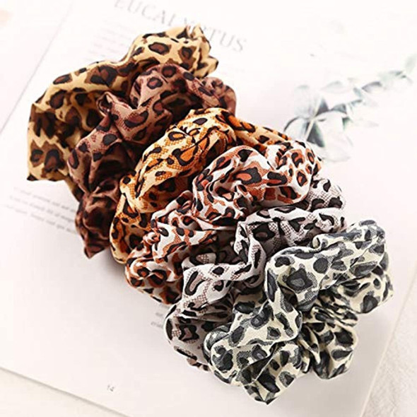 Paquete De 6 Gomas Para El Cabello Con Estampado De Leopardo 1