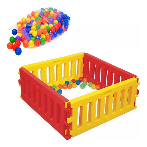 Pelotero Corralito Corral Bajo 1x1mts Vegui + 200 Pelotitas 0