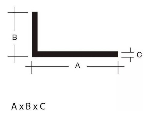 Perfil De Aluminio L 50x25mm Negro Largo X 2 Metros 1