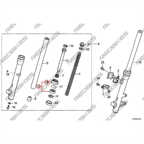 Reten Barral Honda Xr 125 L Con Aceite Suspension Pro Honda Usa Original B1 1