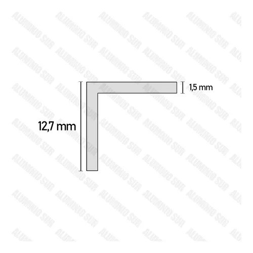 Perfil L Angulo Aluminio Negro 12,7x12,7 4mts Avellaneda 1