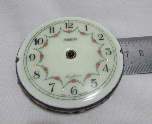 Antiguo Cuadrante Porcelana P Reloj Wehrle Mayflower Germany 1