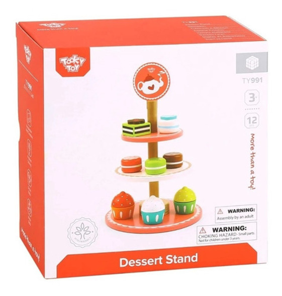 Torre Postres 12 Pz Dulces Cupcakes Madera Tooky Toy Juguete 1