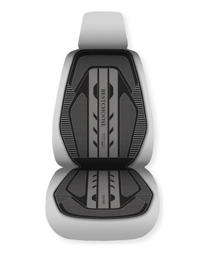 Cubre Asiento Individual Auto Tejido De Seda Negro Gris 0