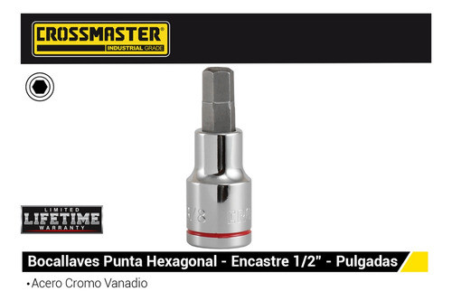 Bocallave Punta Hexagonal 1/2'' Encastre 1/2'' Crossmaster 1