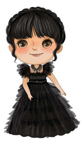 Merlina Diseño Chibi Combo Cumple 10 Niños 0