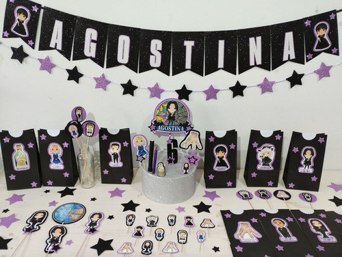 Merlina Diseño Chibi Combo Cumple 10 Niños 1