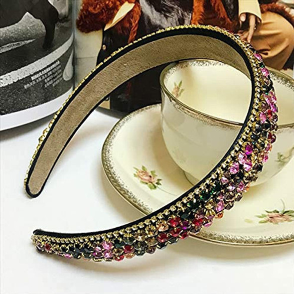 Diadema Lateral Ancha De Cristal De Diamantes De Imitacion 1