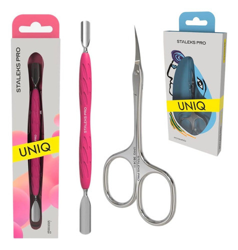 Tijera Para Cuticulas Manicuria Uniq Kit 30/4 Y 10/1 Staleks 0