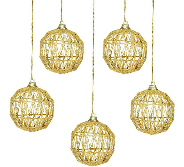 20 Bolas Ams Doradas Para Arbol De Navidad 6cm 0