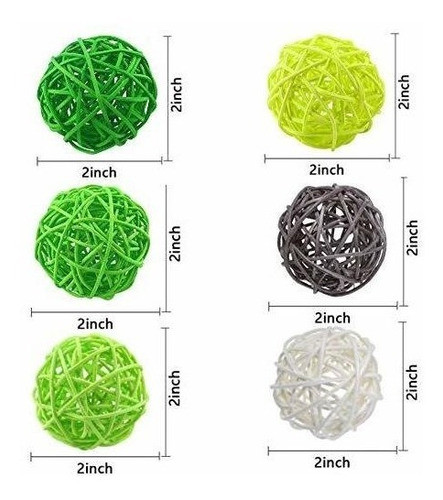 Bolas Decorativas De Ratan X 24u.- 5cm- 4 Tonos/ Verdes 1