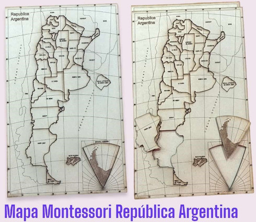 Mapa Montessori - República Argentina - Mdf 1