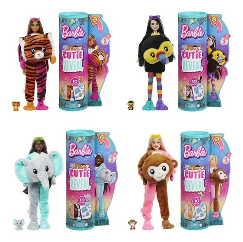Barbie Cutie Reveal Disfraz Peluche Animales Cambia De Color 1
