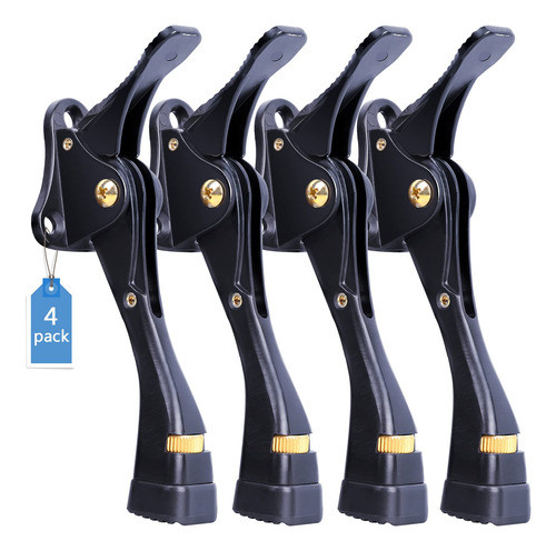 Juego De 4 Topes Ajustables Para Puertas - Negro 0