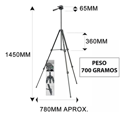 Trípode Braun Lightweight 200 + Soporte Para Smartphone 1