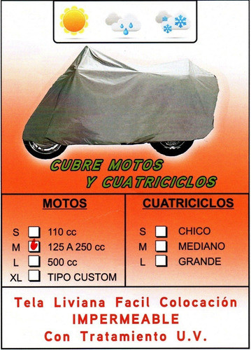 Funda Cubre Moto Impermeable Con Bolso Regalo 1