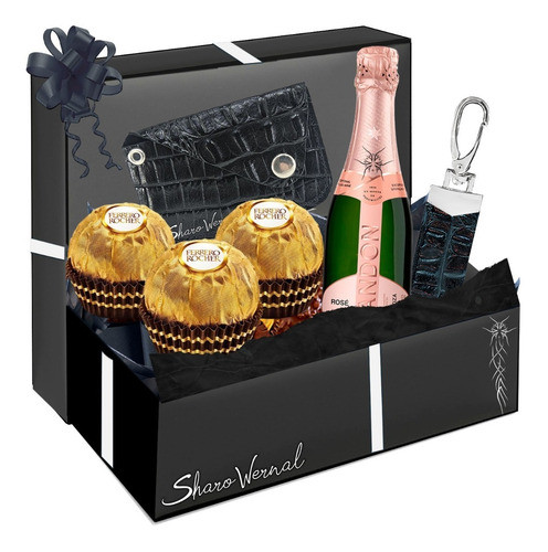 Día De La Madre Chandon Ferrero Llavero Estuche Cuero Negro 0