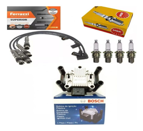 Kit Cable Bobina + Bujias Ngk Gol Trend Voyage Suran 1.6 8v 0
