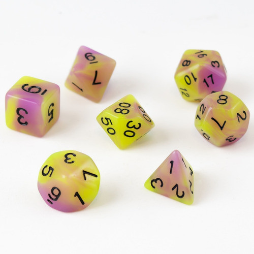 Set De 7 Dados Para Rol - Grape - Brilla En La Oscuridad 1